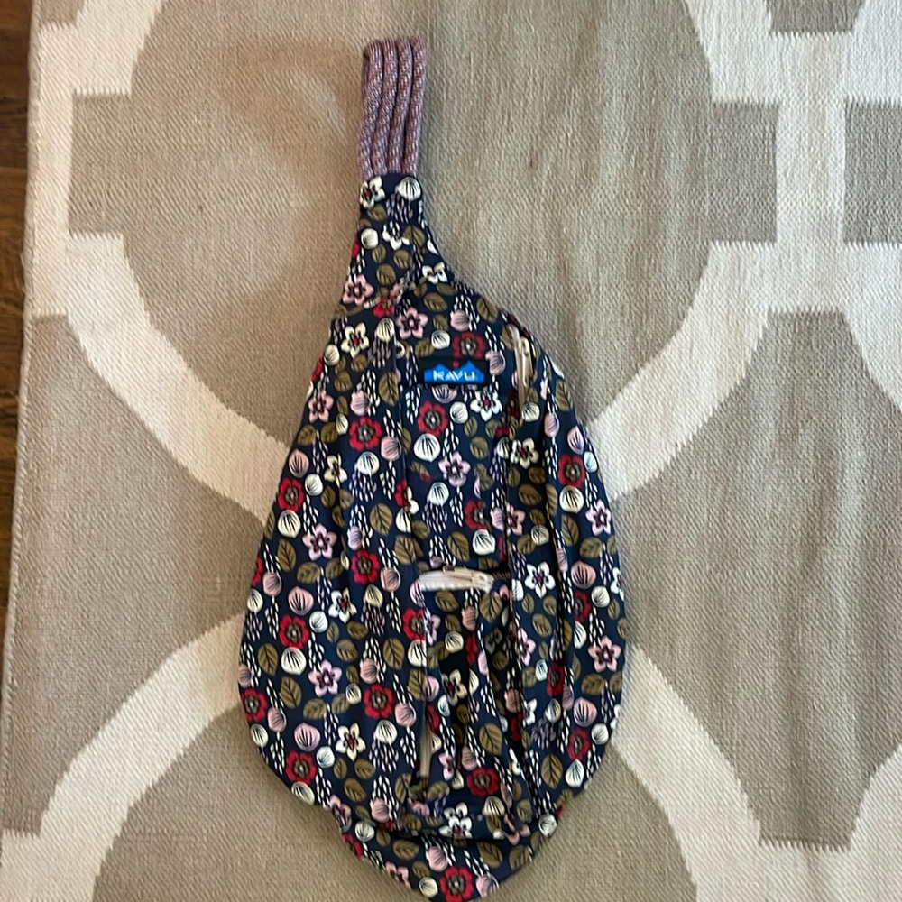 Kavu Floral Print Rope Strap Sling Bag - Navy, Red, Pink, Olive